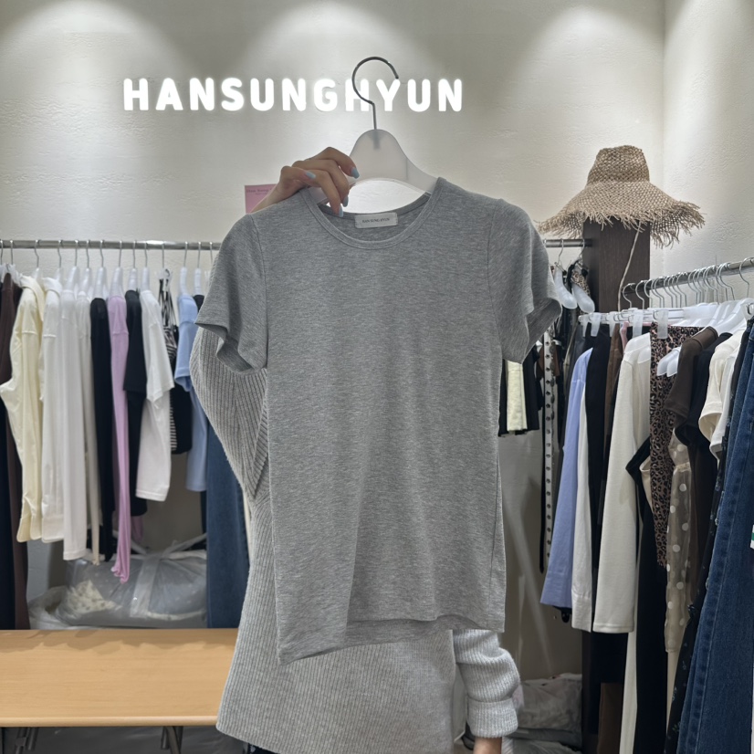 HANSUNGHYUN東大門㊣代購女士新款推薦休閑職業時尚人氣T恤HANSUNGHYUNT恤圖色5