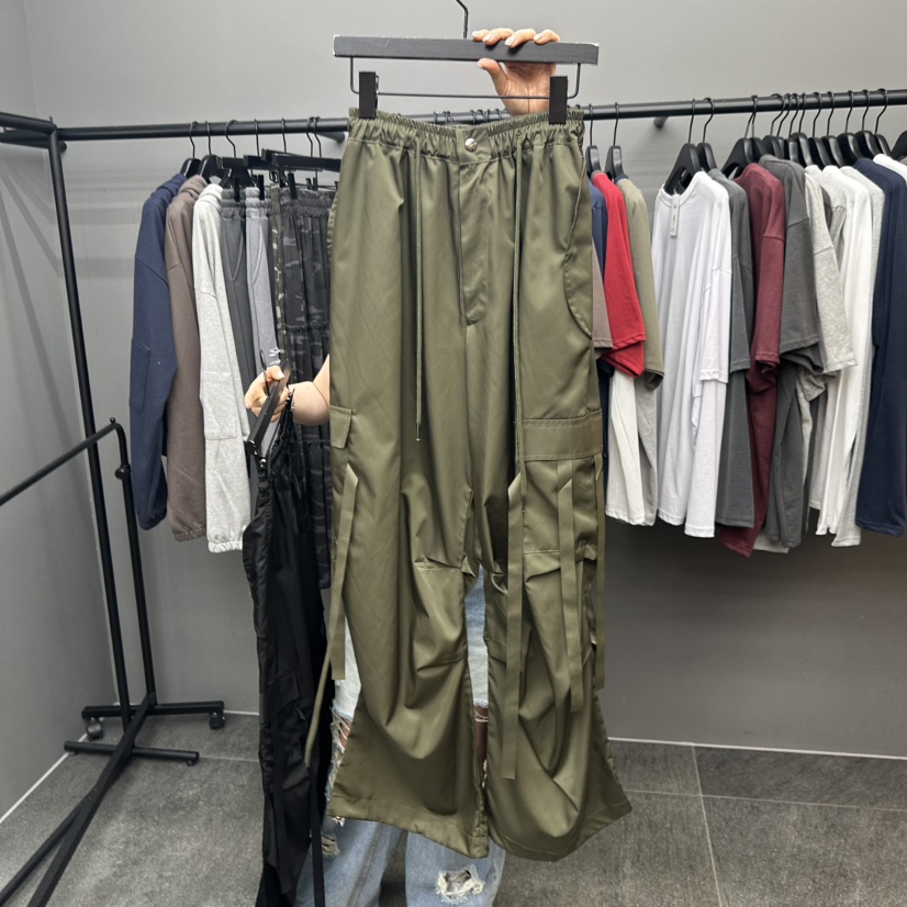 CREDITO東大門㊣代購女裝新品推薦25秋夏休閑熱賣休閑褲尼龍But ton/BOUTIQUE SEOUL休閑褲圖色1