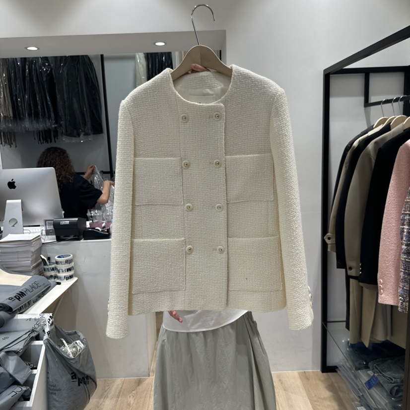 BRUNI/RICOTTA東大門㊣代購女裝新品推薦熱賣休閑夾克粗花呢BRUNI/RICOTTA夾克圖色2