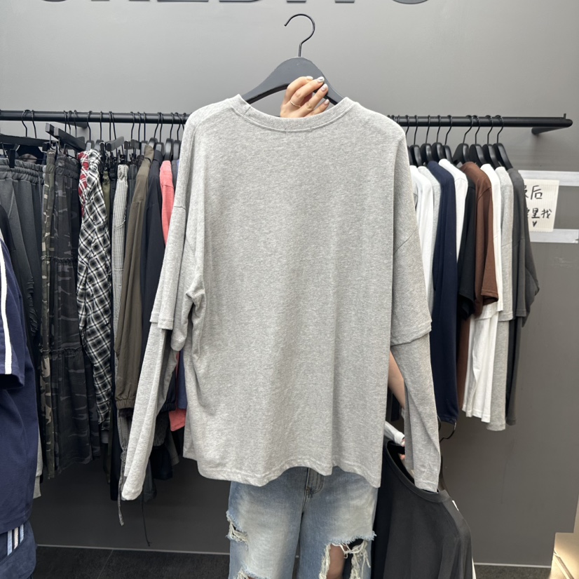 CREDITO韓國代購㊣女士新品職業真品休閑推薦熱賣人氣長袖T恤But ton/BOUTIQUE SEOUL長袖T恤