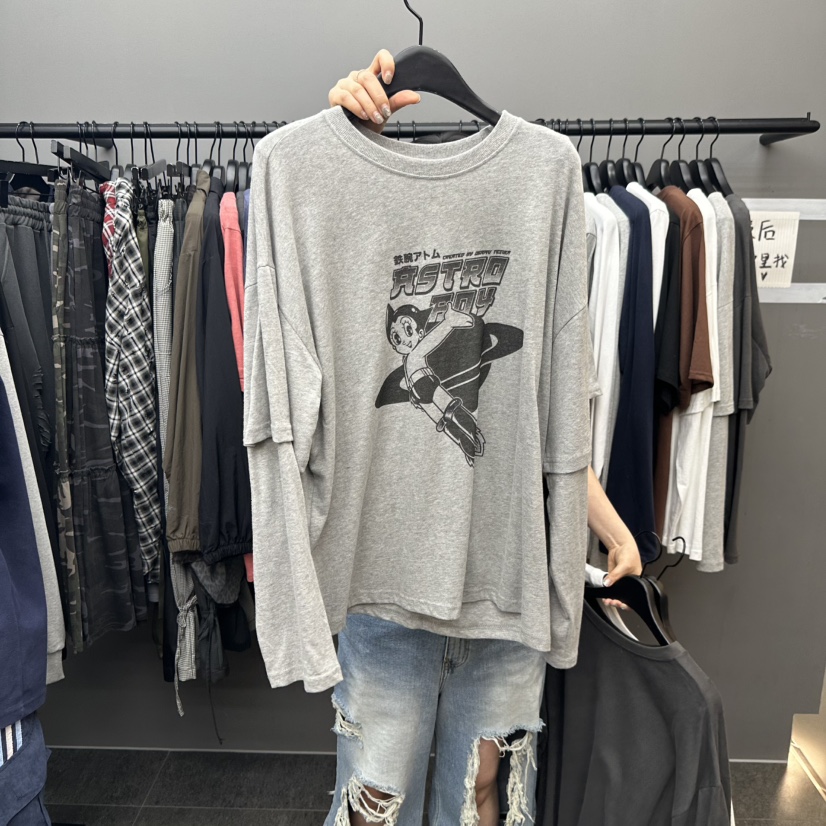 CREDITO韓國代購㊣女士新品職業真品休閑推薦熱賣人氣長袖T恤But ton/BOUTIQUE SEOUL長袖T恤圖色3