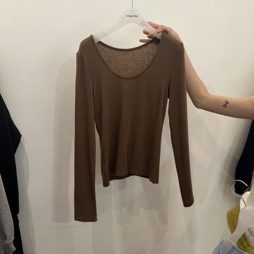 CREAM VILLA韓國直郵㊣女裝新品職業長袖T恤CREAMVILLA長袖T恤圖色4