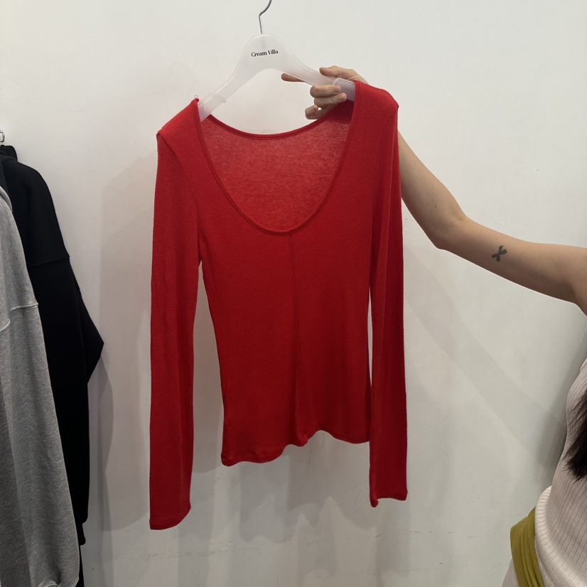 CREAM VILLA韓國直郵㊣女裝新品職業長袖T恤CREAMVILLA長袖T恤圖色8
