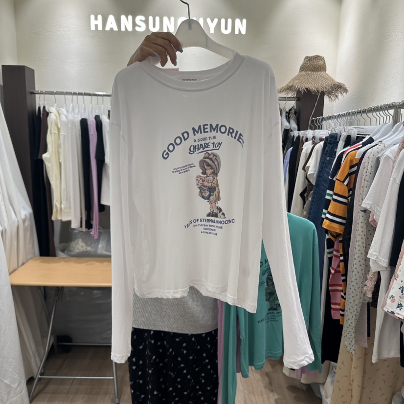 HANSUNGHYUN韓國代購㊣女士新品休閑推薦25秋夏人氣長袖T恤HANSUNGHYUN長袖T恤