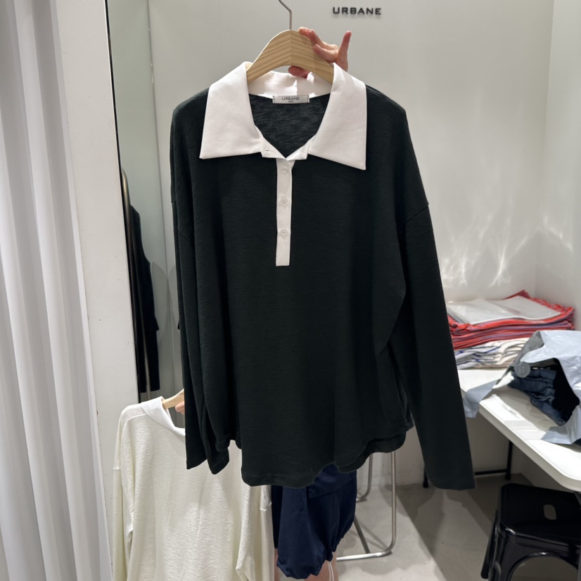 URBANE-P東大門㊣直郵女裝新品25秋夏休閑職業人氣長袖T恤URBANE-P長袖T恤圖色2
