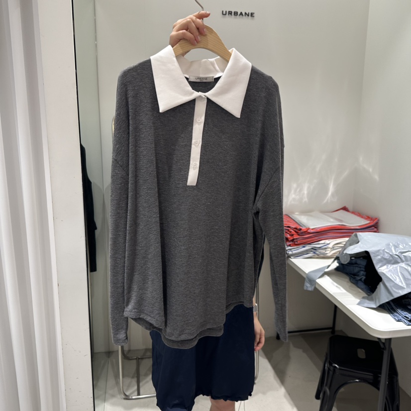 URBANE-P東大門㊣直郵女裝新品25秋夏休閑職業人氣長袖T恤URBANE-P長袖T恤圖色3