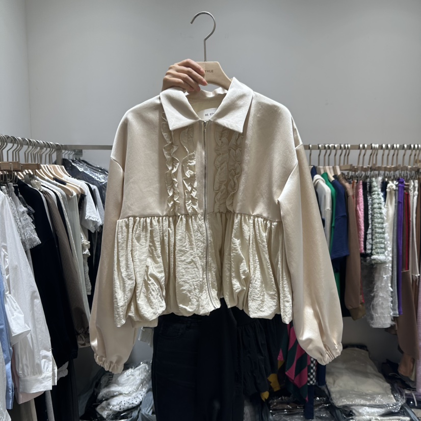RE STYLE-Q韓國代購㊣女士新品熱賣推薦時尚休閑25秋夏夾克RE STYLE夾克圖色1