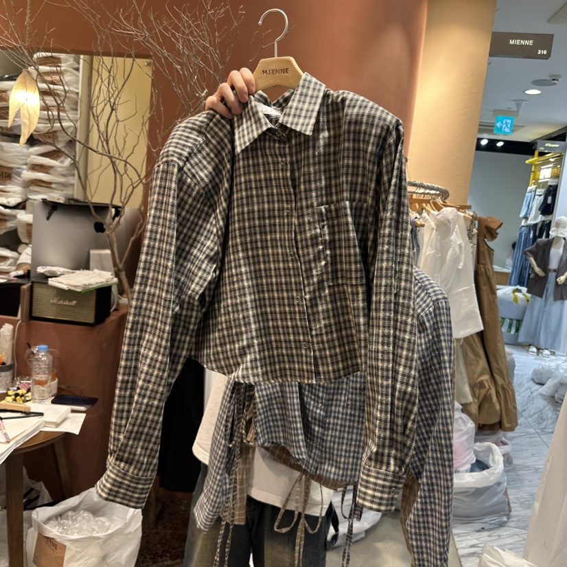 MIENNE韓國代購㊣女裝新品25秋夏熱賣職業真品時尚襯衫蕾絲衫MIENNE襯衫/蕾絲衫圖色2