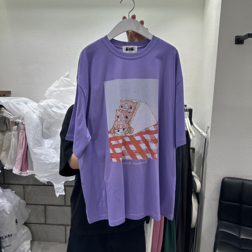EVE東大門㊣實拍女裝新款人氣職業時尚休閑推薦25秋夏真品T恤EVET恤圖色3