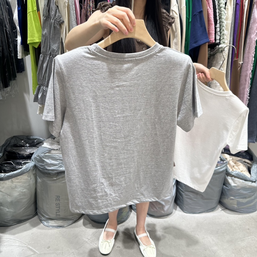 RE STYLE-Q韓國代購㊣女士新款職業休閑25秋夏人氣時尚T恤RE STYLET恤