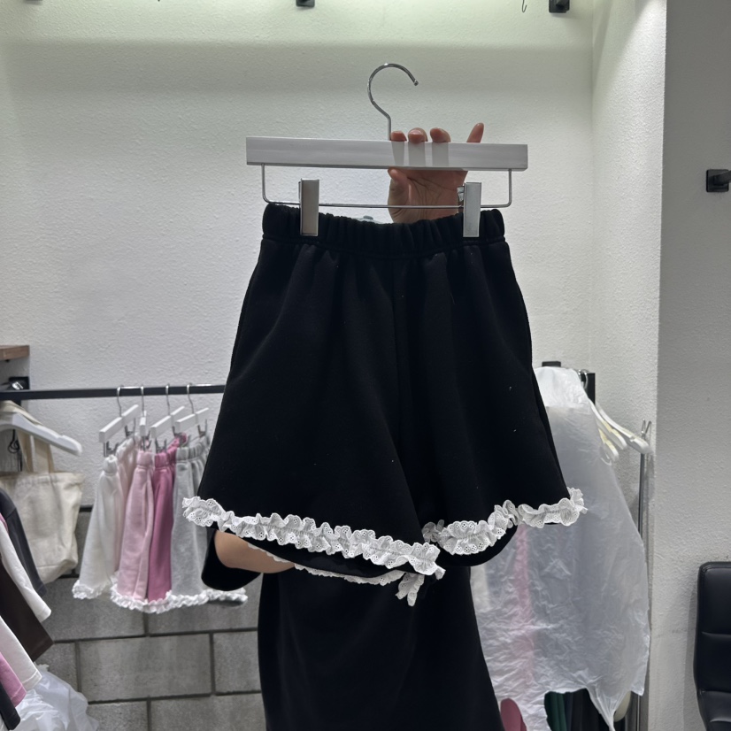 EVE東大門㊣實拍女裝新款25秋夏推薦人氣真品短褲荷葉邊棉質EVE短褲