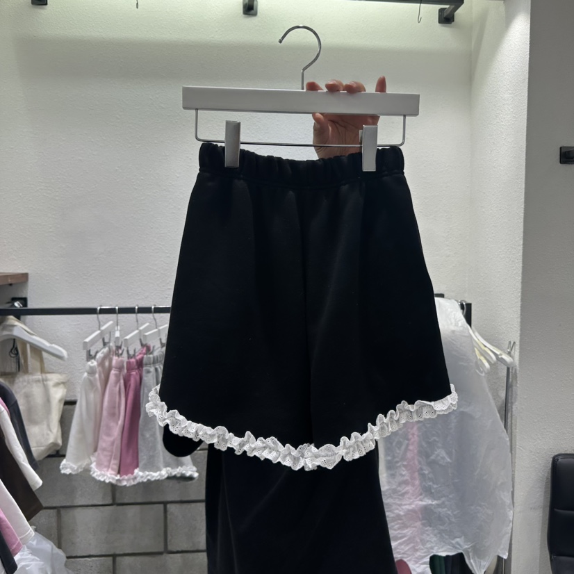 EVE東大門㊣實拍女裝新款25秋夏推薦人氣真品短褲荷葉邊棉質EVE短褲圖色5