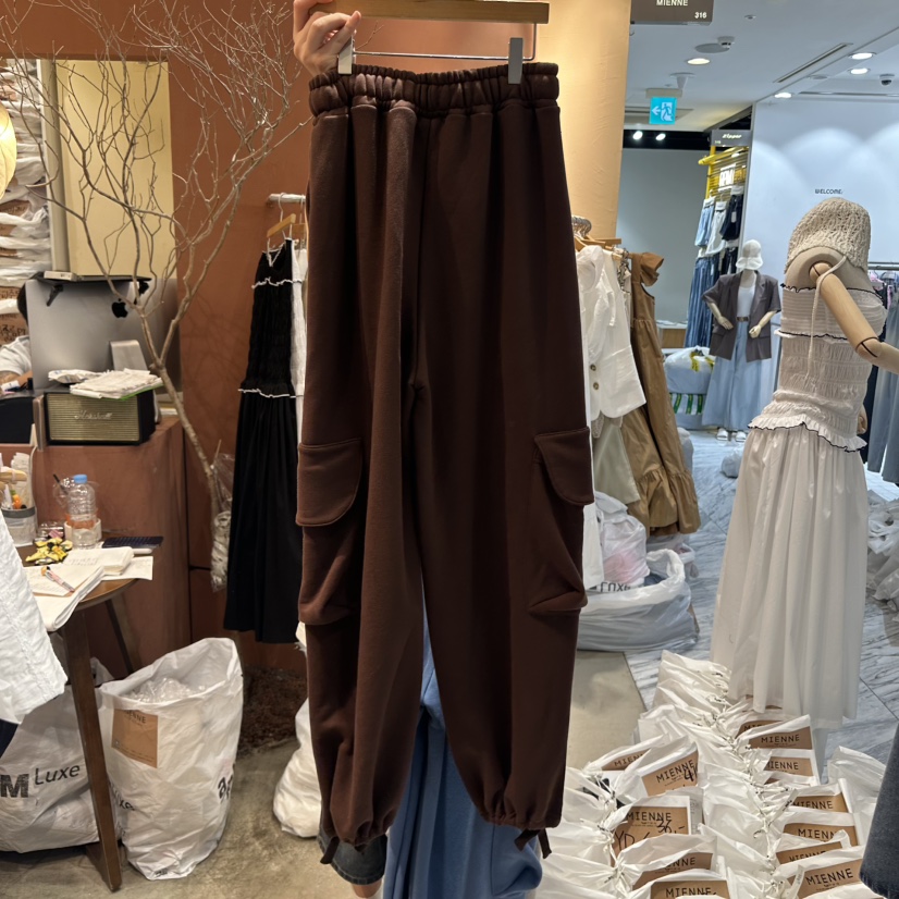 MIENNE韓國代購㊣女士新品推薦休閑時尚熱賣25秋夏休閑褲口袋MIENNE休閑褲