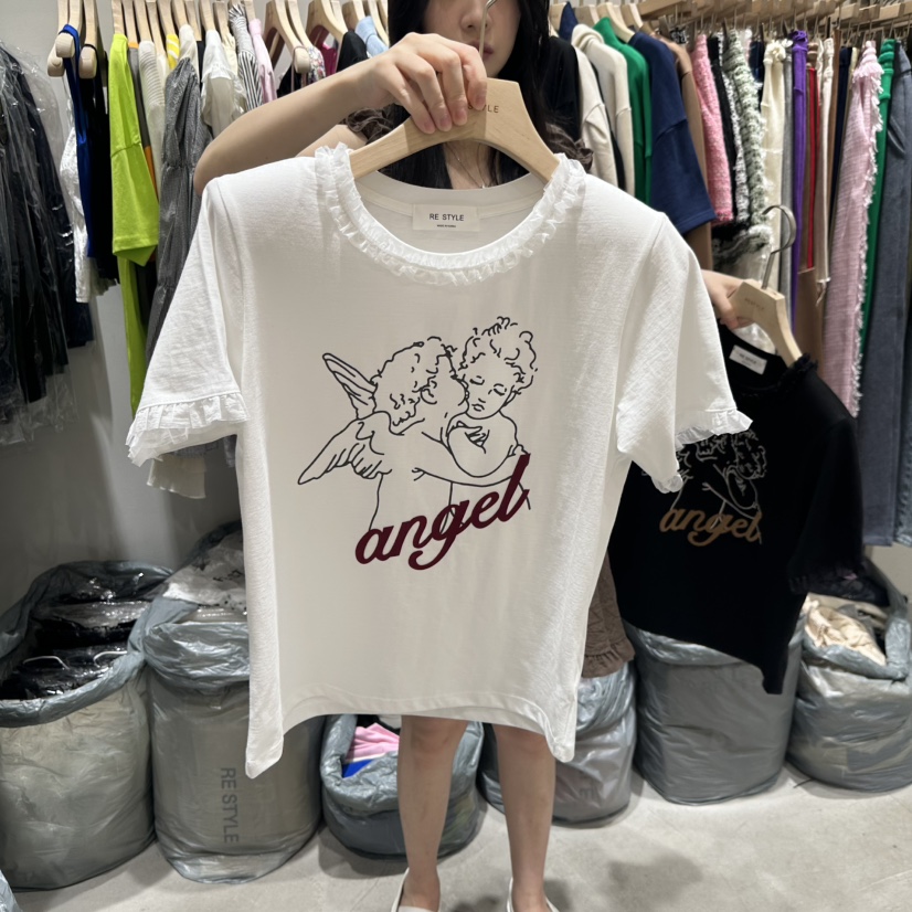 RE STYLE-Q東大門㊣實拍女裝新品推薦時尚熱賣25秋夏真品T恤RE STYLET恤圖色1