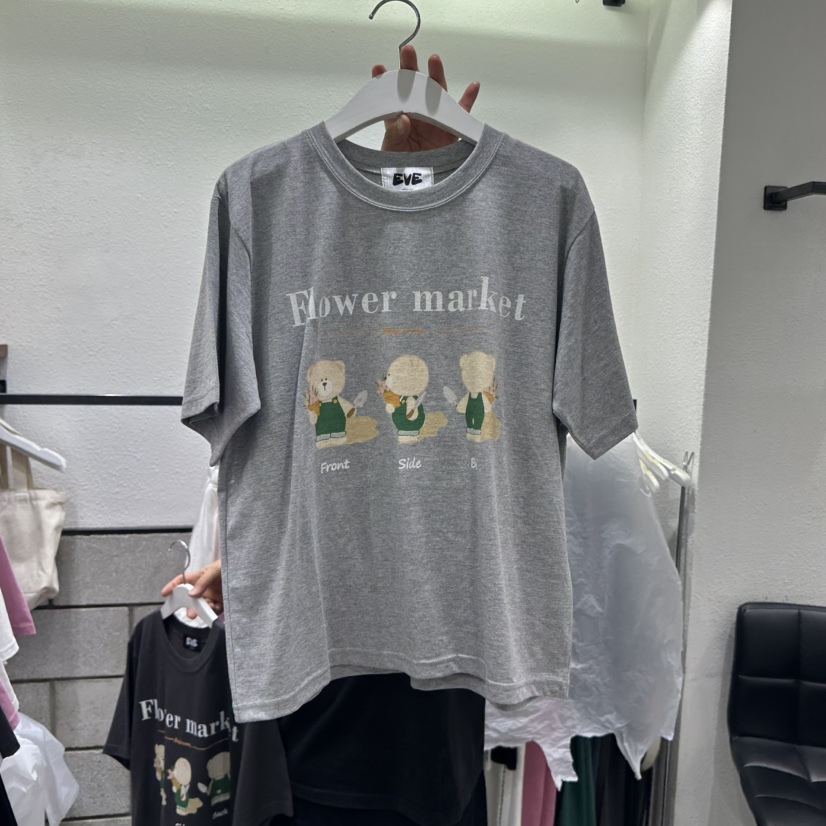 EVE韓國代購㊣女裝新款推薦休閑25秋夏人氣職業熱賣真品T恤EVET恤圖色3