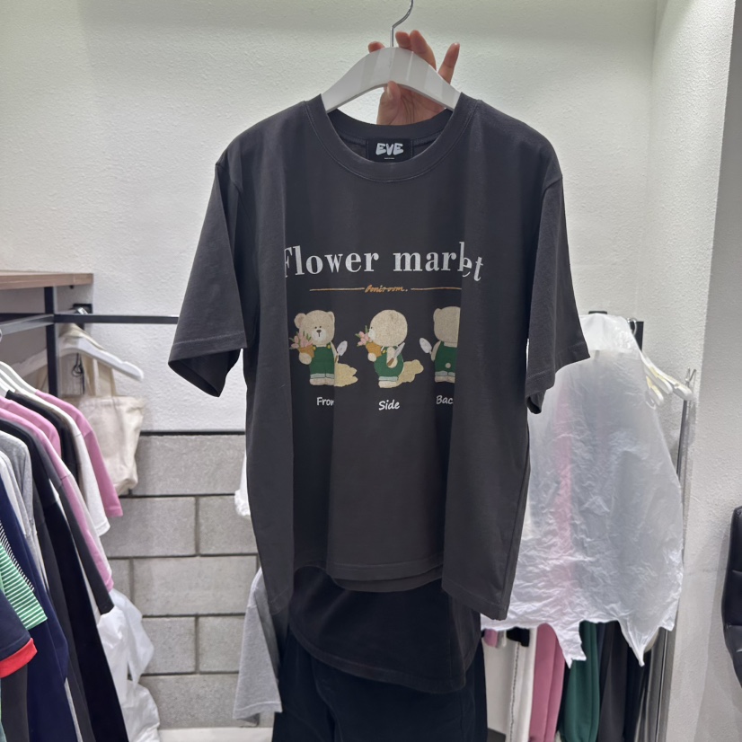EVE韓國代購㊣女裝新款推薦休閑25秋夏人氣職業熱賣真品T恤EVET恤圖色4