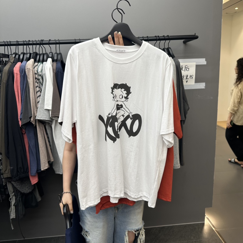 CREDITO韓國直郵㊣女裝新品25秋夏時尚休閑職業人氣真品T恤But ton/BOUTIQUE SEOULT恤圖色3