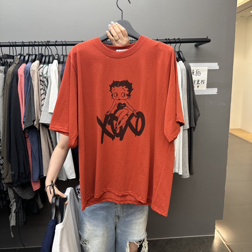 CREDITO韓國直郵㊣女裝新品25秋夏時尚休閑職業人氣真品T恤But ton/BOUTIQUE SEOULT恤圖色4