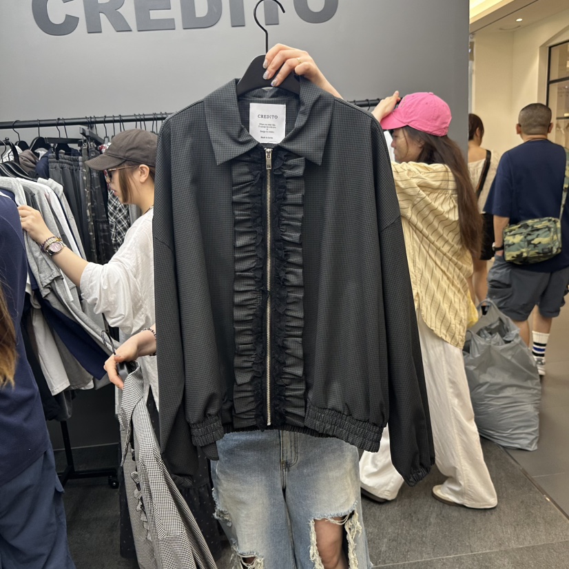 CREDITO東大門㊣代購女裝新款職業推薦真品休閑人氣25秋夏夾克But ton/BOUTIQUE SEOUL夾克圖色2