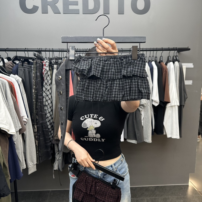 CREDITO東大門㊣代購女士新品真品休閑熱賣推薦時尚25秋夏短裙But ton/BOUTIQUE SEOUL短裙