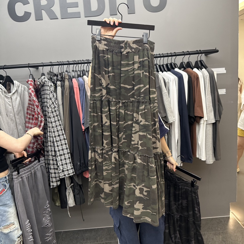 CREDITO東大門㊣代購女士新品時尚熱賣職業人氣真品休閑長裙But ton/BOUTIQUE SEOUL長裙圖色1