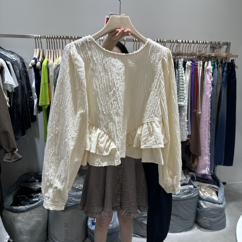RE STYLE-Q東大門㊣直郵女裝新款真品時尚熱賣襯衫蕾絲衫RE STYLE襯衫/蕾絲衫