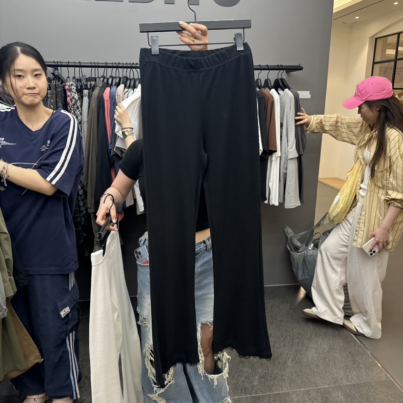 CREDITO韓國直郵㊣女士新品職業人氣推薦熱賣時尚休閑褲荷葉邊But ton/BOUTIQUE SEOUL休閑褲圖色2