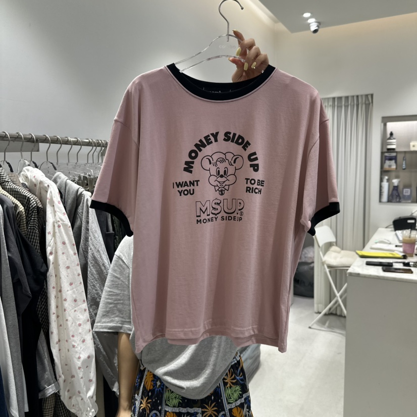 COMBO東大門㊣實拍女裝新款時尚推薦熱賣休閑人氣真品職業T恤COM_BOT恤圖色2