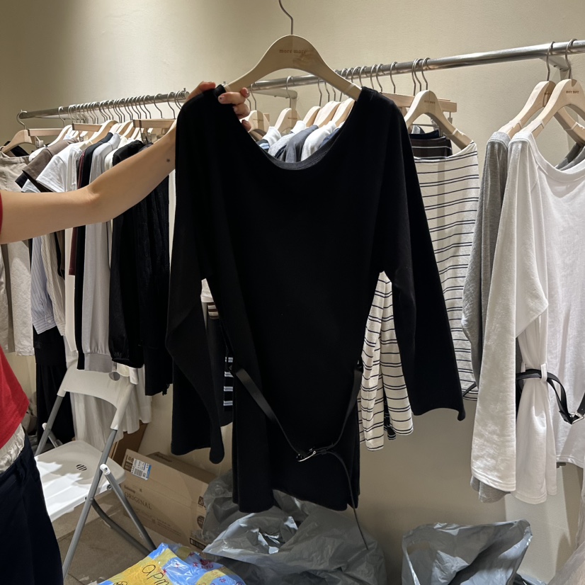 MOREMORE東大門㊣直郵女士新品人氣真品職業時尚連衣裙含腰帶more more連衣裙圖色3