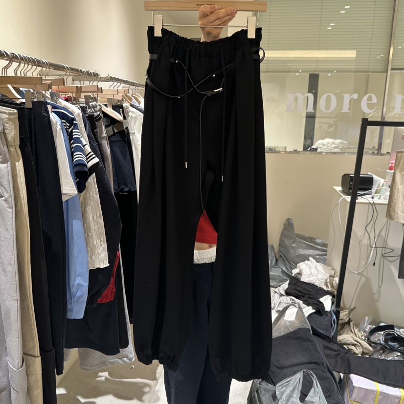MOREMORE東大門㊣實拍女士新品真品25秋夏休閑褲不含腰帶綁帶more more休閑褲圖色2