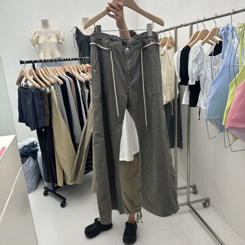 CHAV東大門㊣代購女裝新品休閑真品推薦時尚職業休閑褲含腰繩CHAV休閑褲圖色2