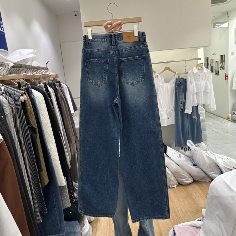 VIBELLE東大門㊣直郵女士新款熱賣休閑推薦時尚真品職業牛仔褲VIBELLE牛仔褲