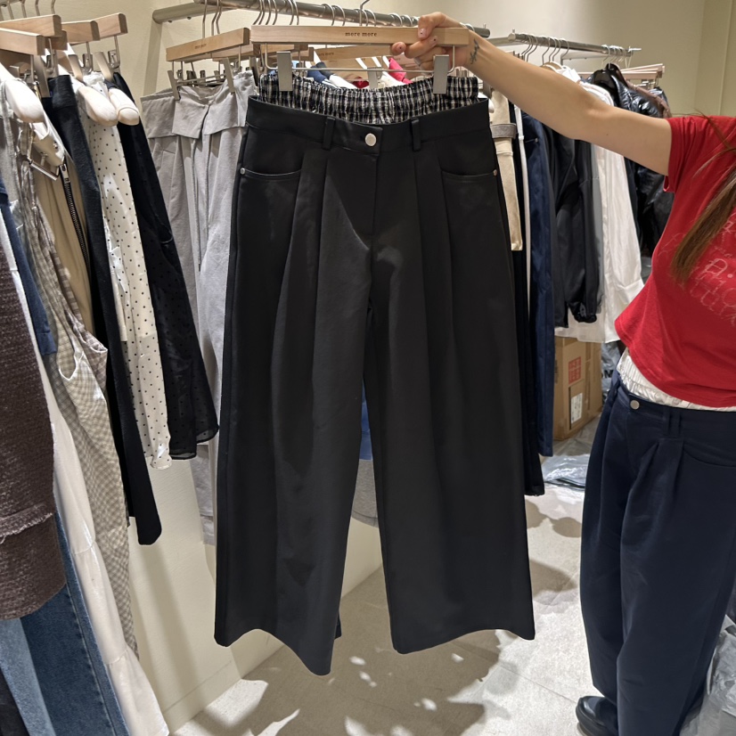 MOREMORE東大門㊣直郵女裝新款人氣時尚職業熱賣休閑褲格紋more more休閑褲