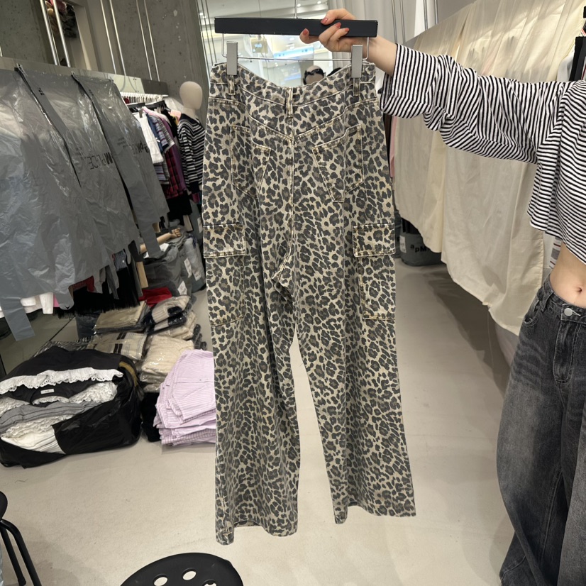 ARTE STUDIO韓國代購㊣女士新品時尚真品25秋夏休閑褲口袋豹紋ARTE STUDIO休閑褲