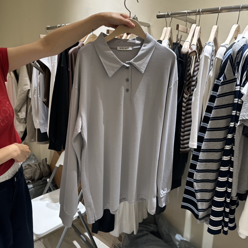 MOREMORE韓國代購㊣女裝新品推薦人氣時尚25秋夏熱賣長袖T恤more more長袖T恤圖色3