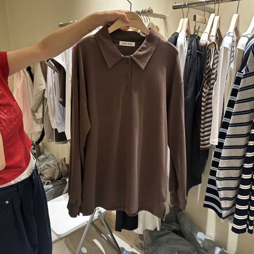 MOREMORE韓國代購㊣女裝新品推薦人氣時尚25秋夏熱賣長袖T恤more more長袖T恤圖色4