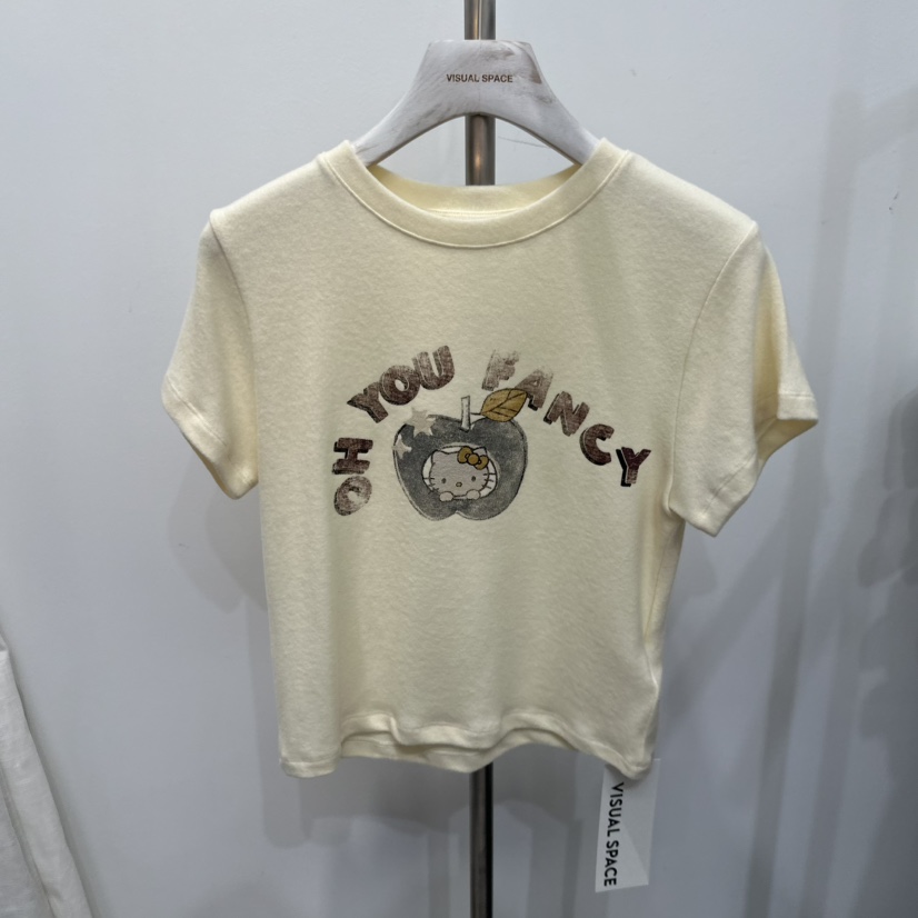 VISUAL SPACE韓國直郵㊣女裝新品休閑職業推薦25秋夏真品T恤VISUAL SPACET恤