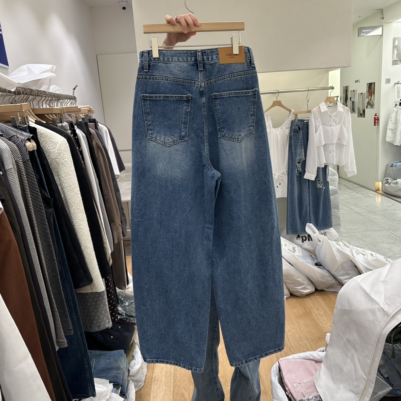 VIBELLE韓國代購㊣女裝新款職業人氣時尚熱賣推薦25秋夏牛仔褲VIBELLE牛仔褲