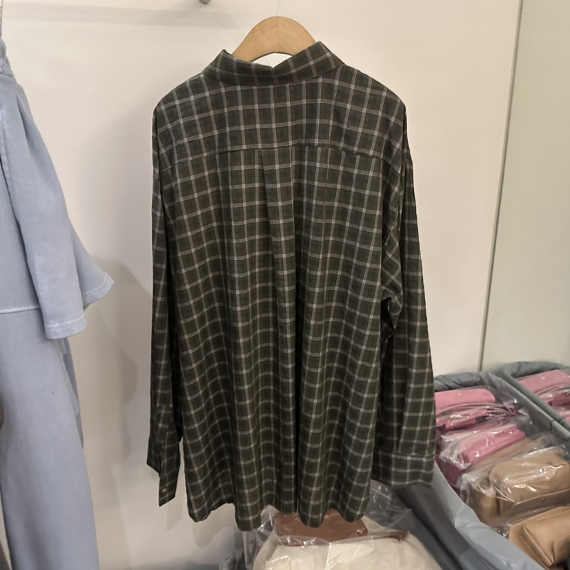 DE VENTI韓國直郵㊣女士新品真品時尚25秋夏襯衫蕾絲衫格紋DE VENTI襯衫/蕾絲衫