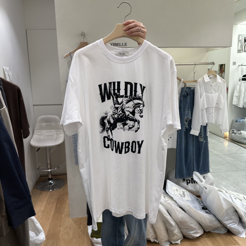 VIBELLE東大門㊣實拍女裝新品推薦25秋夏真品時尚熱賣人氣T恤VIBELLET恤圖色1