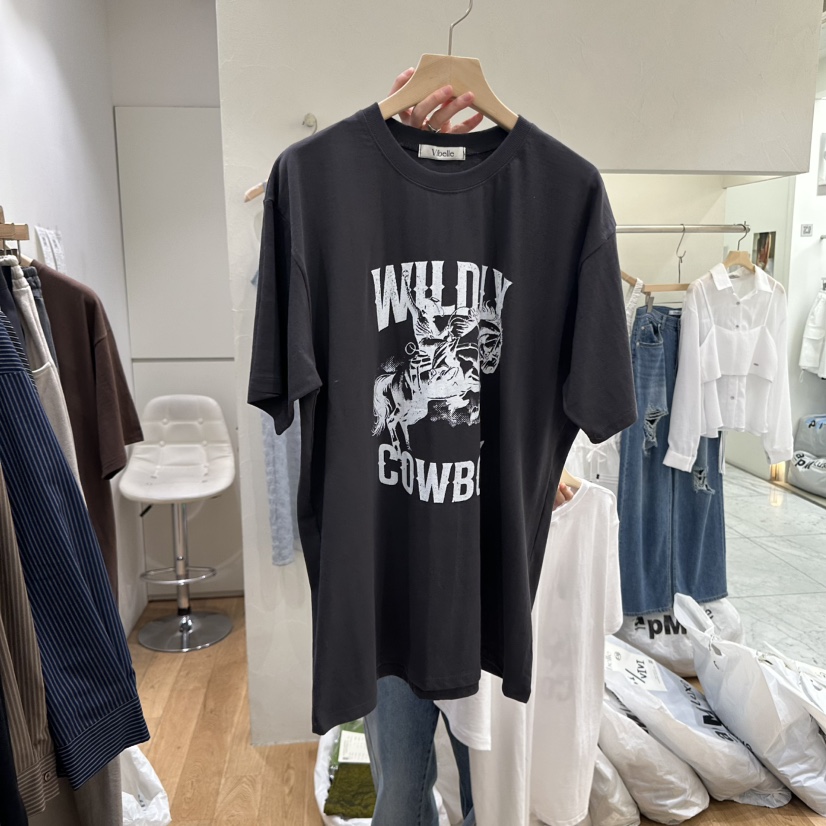 VIBELLE東大門㊣實拍女裝新品推薦25秋夏真品時尚熱賣人氣T恤VIBELLET恤圖色2