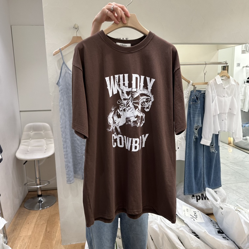 VIBELLE東大門㊣實拍女裝新品推薦25秋夏真品時尚熱賣人氣T恤VIBELLET恤圖色3
