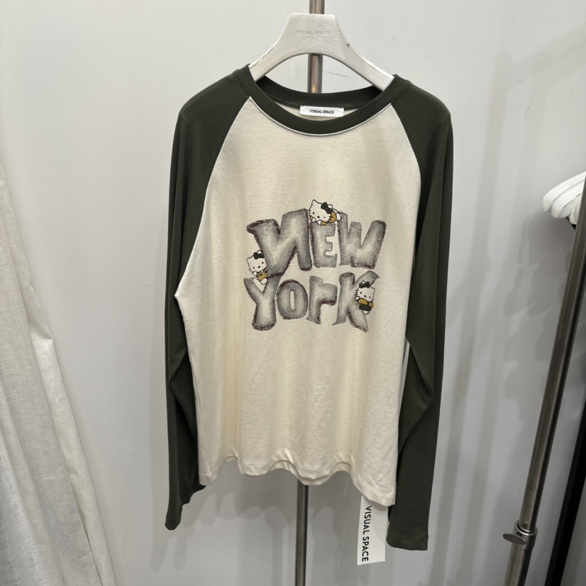 VISUAL SPACE東大門㊣實拍女裝新品時尚推薦人氣職業長袖T恤VISUAL SPACE長袖T恤圖色2