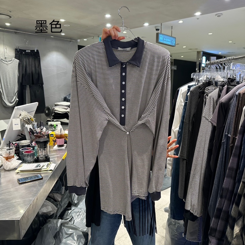 HERTZ-P韓國代購㊣女裝新品25秋夏休閑推薦真品人氣長袖T恤HERTZ-P長袖T恤圖色2