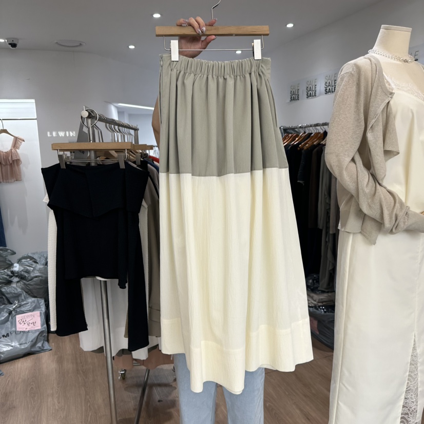 LEWIN韓國代購㊣女裝新品熱賣休閑時尚推薦人氣真品長裙褶皺LEWIN長裙