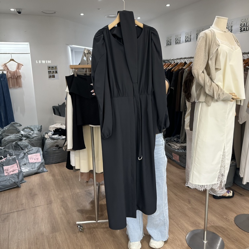 LEWIN韓國直郵㊣女裝新款職業休閑真品時尚人氣連衣裙含腰帶LEWIN連衣裙圖色3