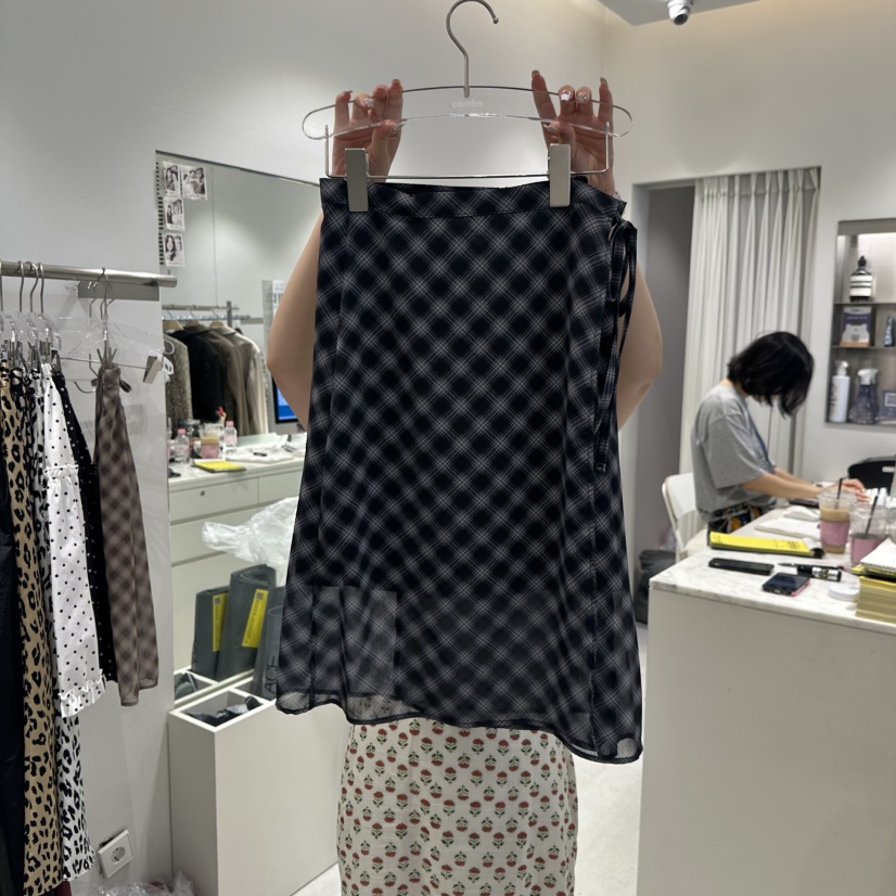 COMBO東大門㊣代購女士新款25秋夏時尚人氣休閑半身裙中短裙COM_BO半身裙/中短裙