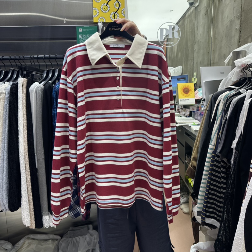 RUNWAY-런웨이韓國直郵㊣女士新品25秋夏真品時尚職業長袖T恤RUNWAY長袖T恤圖色1