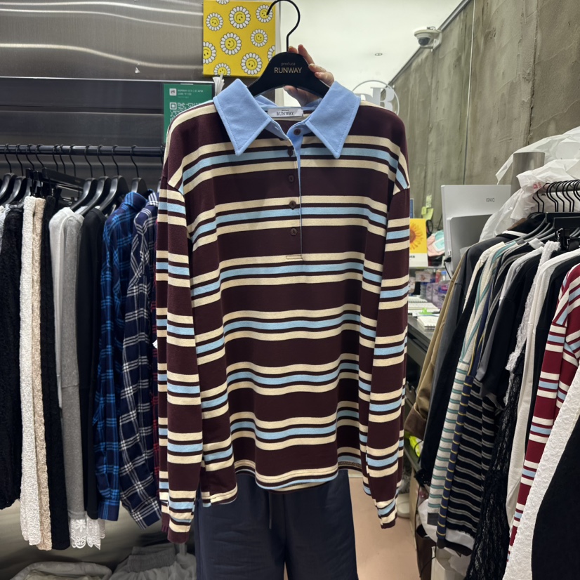 RUNWAY-런웨이韓國直郵㊣女士新品25秋夏真品時尚職業長袖T恤RUNWAY長袖T恤圖色2
