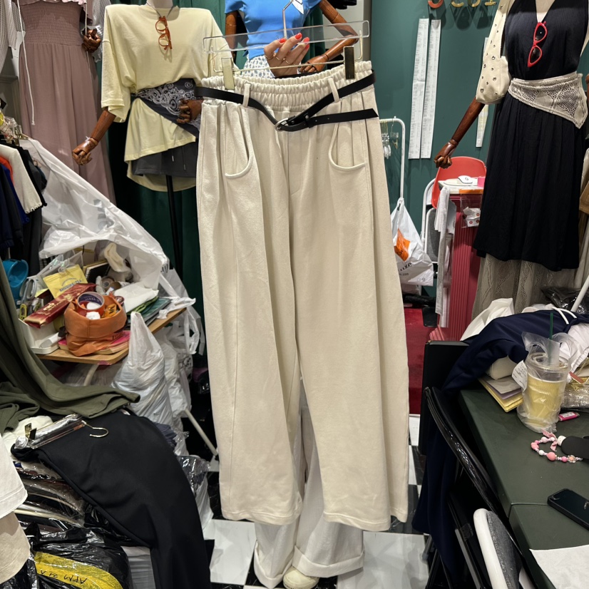 3COLOR東大門㊣直郵女士新品推薦休閑褲含腰帶Three color休閑褲圖色3